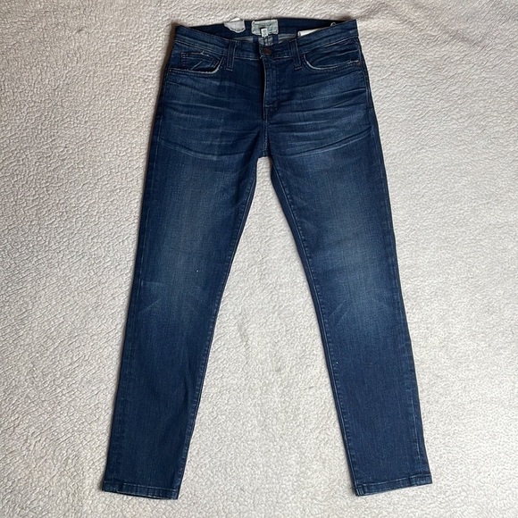 Current/Elliott The Fling Cropped Boyfriend Jeans Dark Size 25 NWT New - Picture 13 of 14